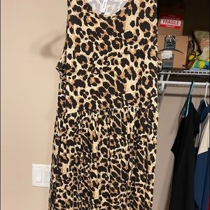 Leopard romper, mid length , sleeveless